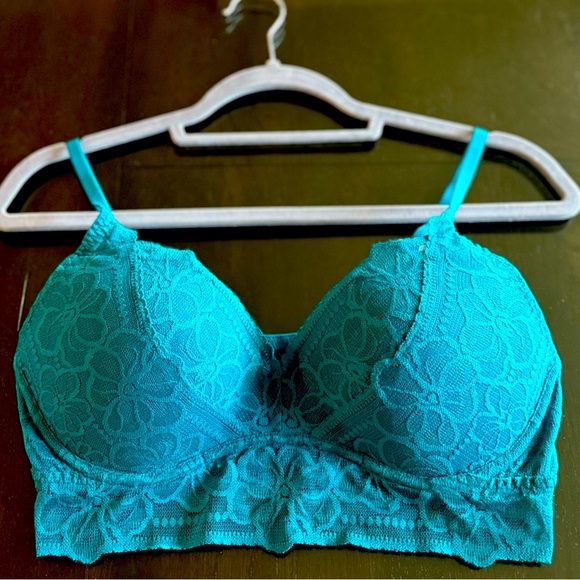 PINK Lace Bralette in Dark Turquoise Lace - Picture 1 of 6